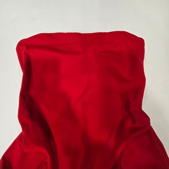 Susana Monaco Strapless Hi Low Dress in Perfect Red - Picture 7 of 12